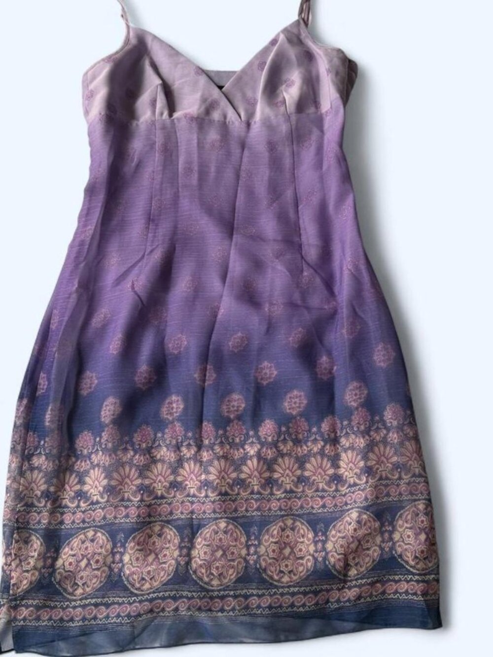 Vintage Bebe Lavender Ombre Midi Slip Dress Made in USA Size 4 - Picture 2 of 6